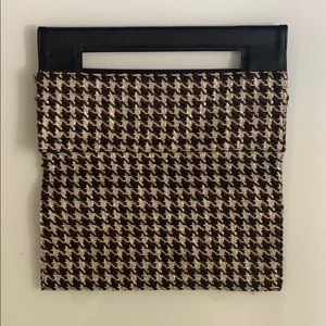 Houndstooth square cloth handbag
